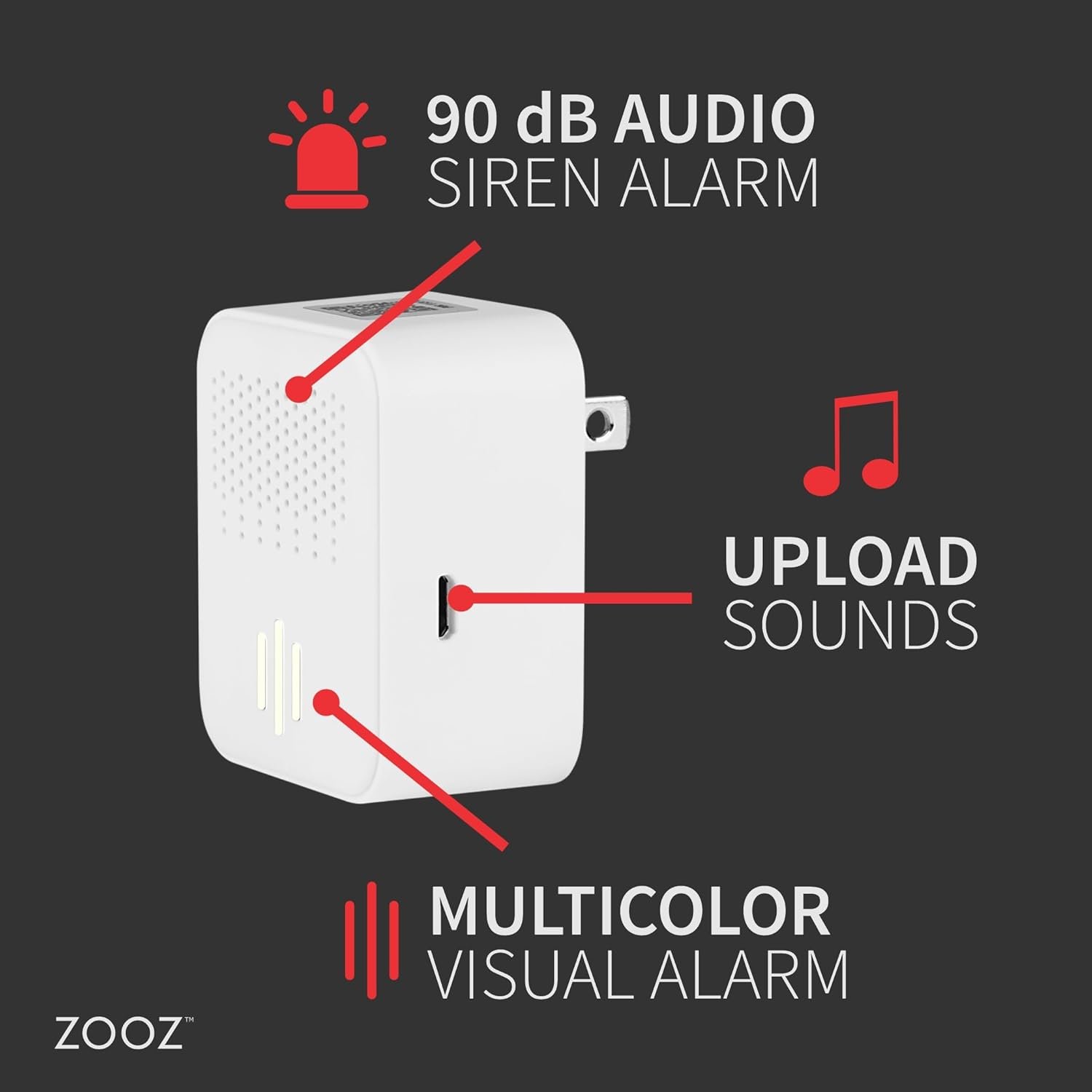 Zooz Z-Wave Long Range Smart Siren & Chime ZSE50 800LR (Z-Wave Hub Required) | Works with Z-Box, Home Assistant, Hubitat, and HomeSeer