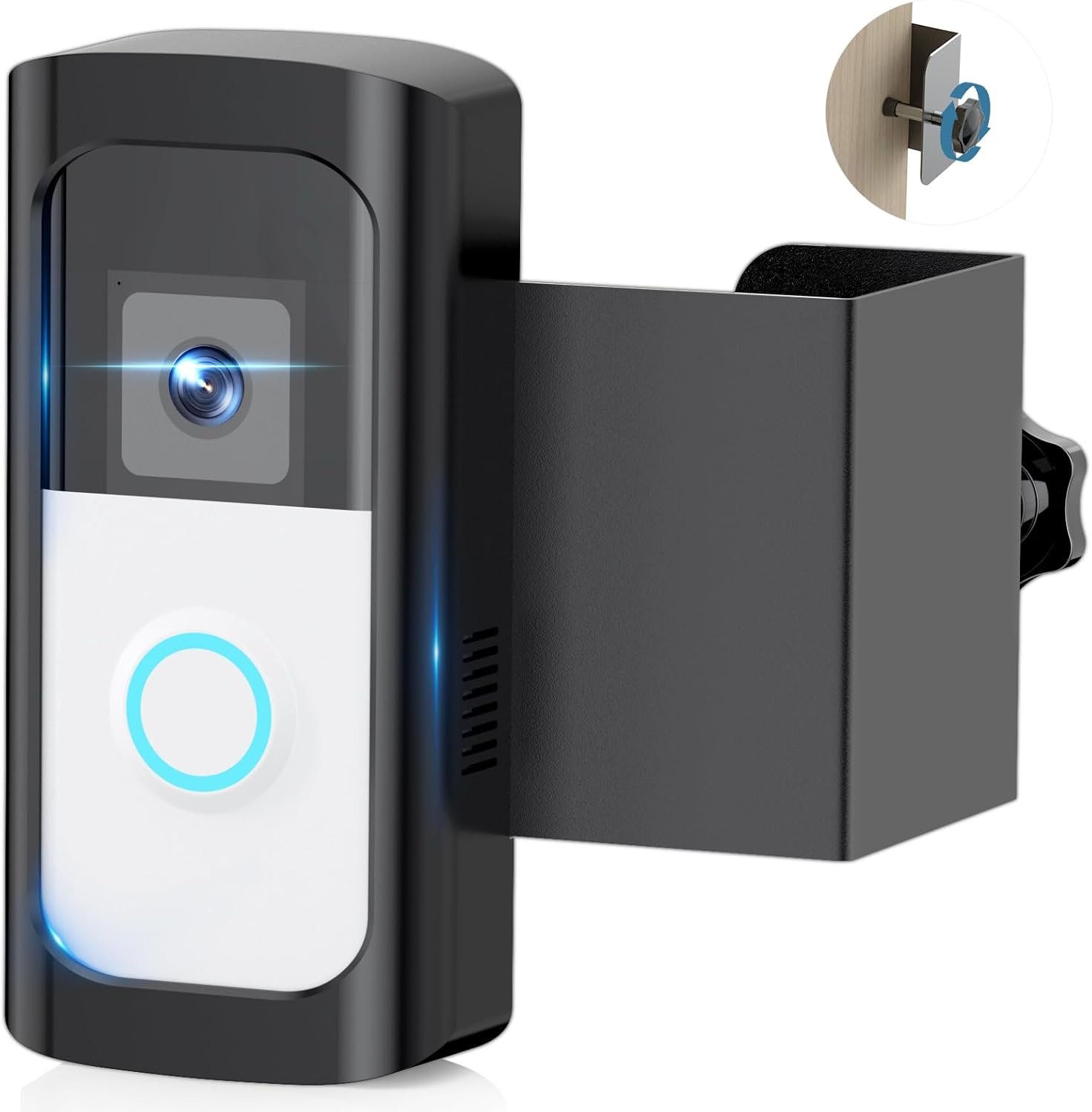 Anti-Theft R/ing Doorbell Mount, No Drill Door Mount for Battery Doorbell 2024 Release/Plus/Pro/Video Doorbell 2nd Gen (2020 Release), Upgrade Protection Holder Bracket – Not Block Sensor