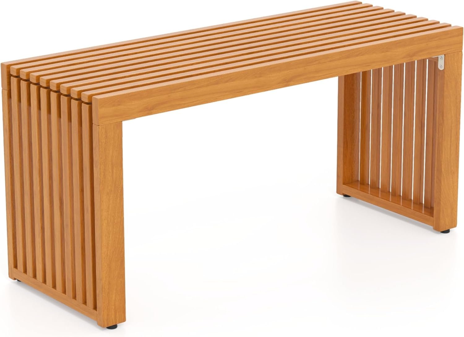 Tangkula Patio Acacia Wood Bench, 36” Outdoor All-Slat Wood Bench for 2 People, 800 lbs Capacity, Outdoor Backless Seating Furniture for Park, Garden, Yard, Porch (1,Teak)