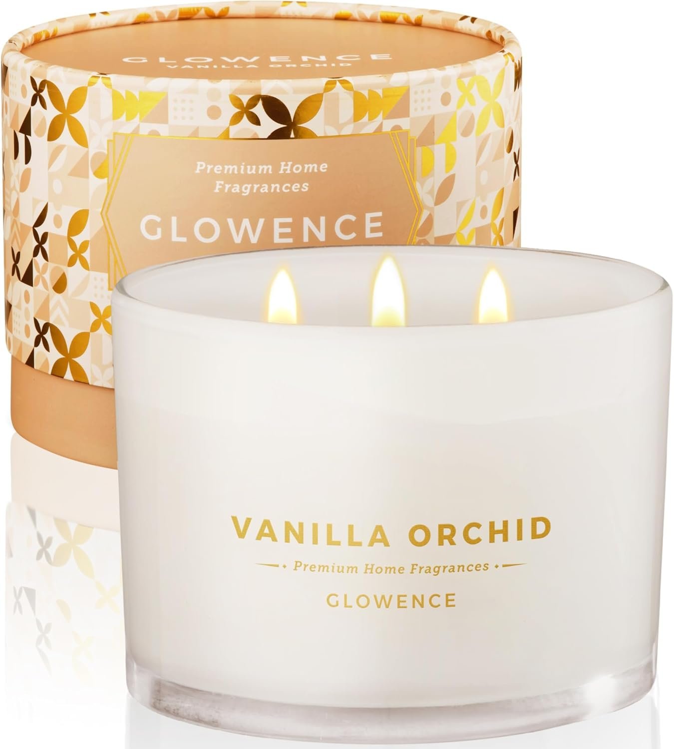 Luxury Vanilla Scented Candle – Large 3 Wick Jar Candle – Elegant Gift for Women & Men – 100% Natural Soy Wax – Up to 40 Hours Burning Time – Housewarming Aromatherapy Candle for Home