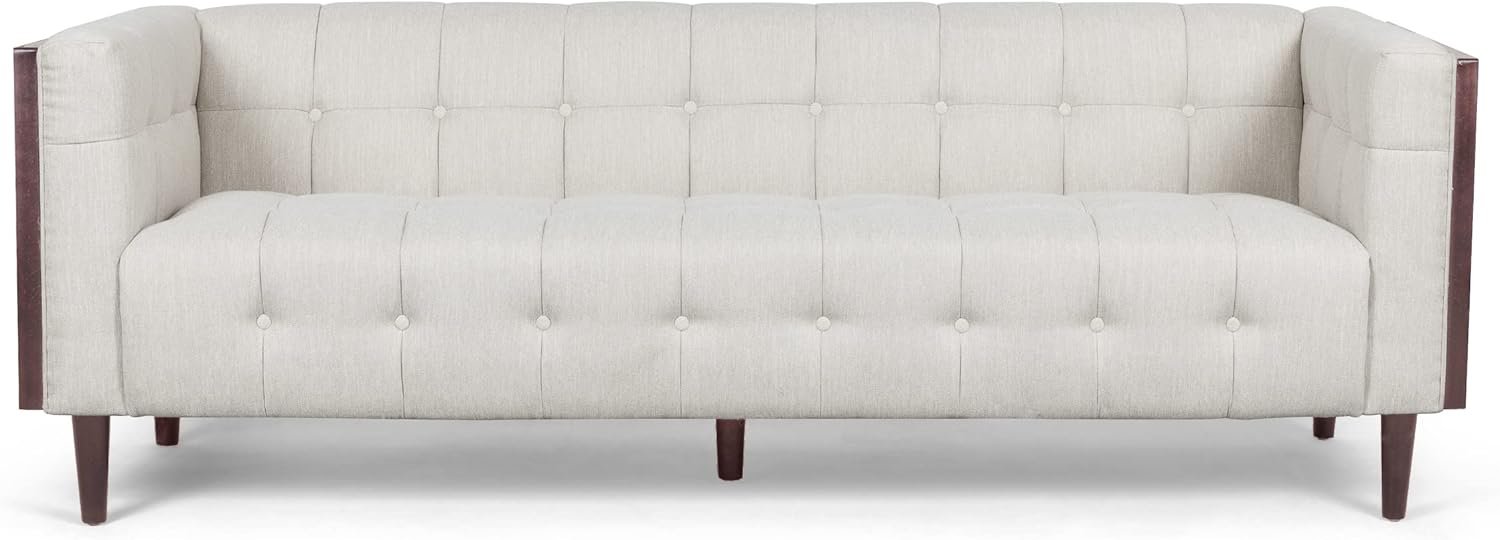 Christopher Knight Home McLarnan Tufted 3 Seater Sofa – Beige/Brown