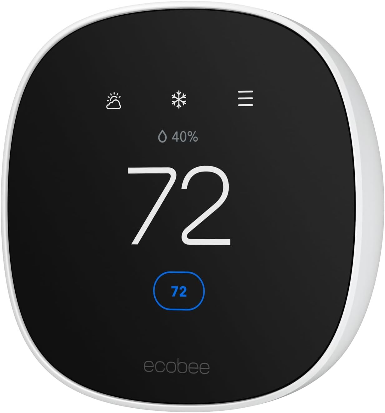 ecobee Smart Thermostat Essential – Energy Star Certified programmable Wi-Fi Thermostat – Works with Siri, Alexa, and Google Assistant (Renewed)