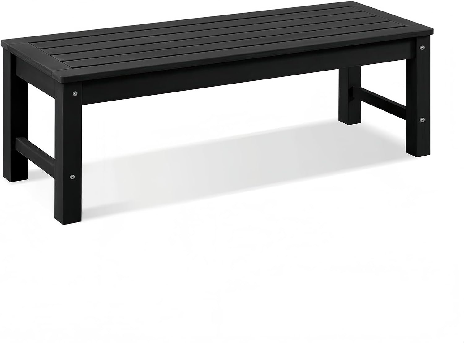 Psilvam Knight Bench, Two Person Outdoor Poly Lumber Patio Backless Bench, Weatherproof Garden Bench That Never Rot and Fade, Suit for Garden, Porch and Park (Black)