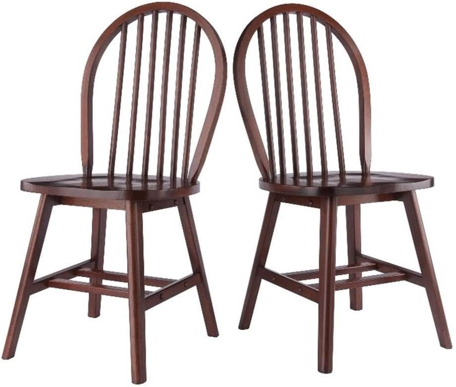 Winsome Windsor 2-Piece Chair Set, Solid Wood, Walnut Finish