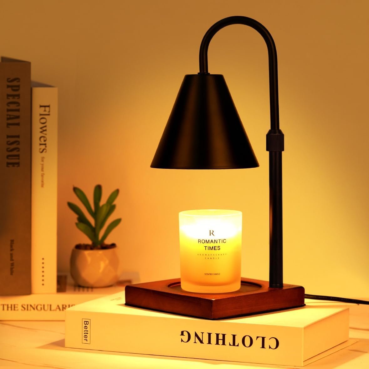 Modern Candle Warmer Lamp with Timer, Dimmable Candle Lamp Warmer, Men Women Christmas Birthday Gifts, Black Candle Warmer, Adjustable Candle Light Warmer, Cozy Living Room Bedroom Home Decor