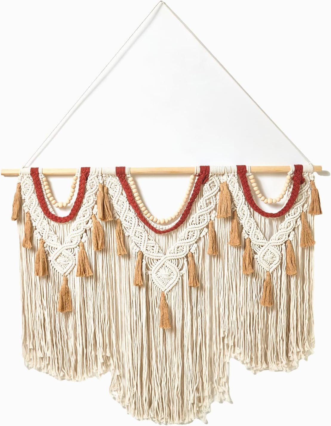 Tapestry Wall Hanging Nordic Style Handmade Boho Cotton Macrame Wall Decor Large Crochet Wall Art for Home Office Apartment 39″ W x 31.5″ L