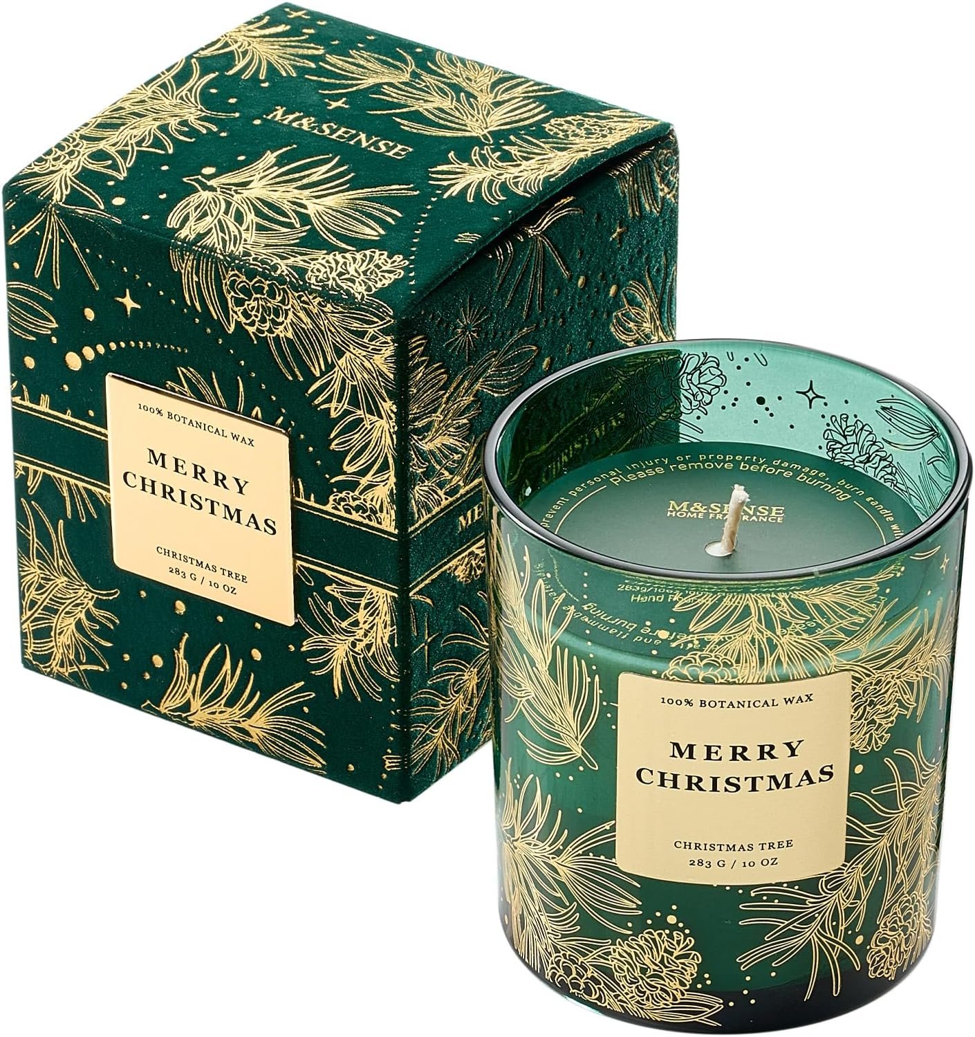 M&SENSE Holiday Scented Candle Gift for Women and Men – Christmas Tree, 10 oz Soy Wax, Birthday, Holiday, Christmas,New Year Gift