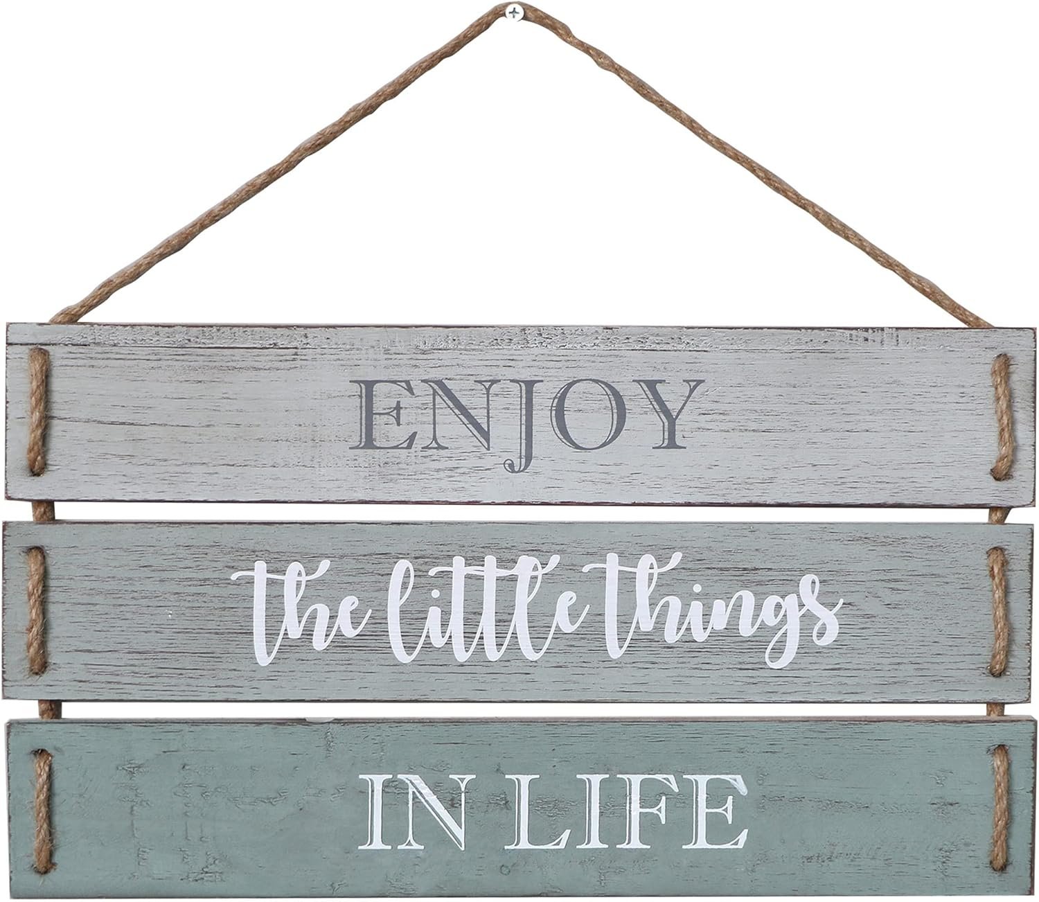 Barnyard Designs Enjoy The Little Things In Life Quote Wall Decor, Decorative Wood Plank Hanging Sign 17” x 10.25”