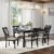 AMERLIFE 7-Piece Farmhouse Dining Table Set with 6 Upholstered Chairs, 60″ Space-Saving Dining Table & Chair Set for Dining Room, Kitchen, Small Apartment, Restaurant, Grey & White