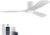 52in Smart Low Profile Ceiling Fans with Lights Remote,Quiet DC Motor,Outdoor Indoor Flush Mount Ceiling Fan,Control with WIFI Alexa App,Dimmable,6-speed,3 White Wood blades,for Modern Bedroom Patio