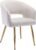 KCC Modern Velvet Desk Chair Accent Armchair Upholstered Tufted Chairs Dining Chairs, Tufted Vanity Chair Side Chairs with Gold Metal Legs for Dining Room Living Room Restaurant,1 PC &Cream