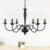 Farmhouse Chandelier for Dining Room 6 Lights Black Chandeliers Light Fixture Hanging Candle Iron Chandelier for Bedroom Kitchen Island Foyer Living Room Hallway
