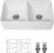33 Inch White Fireclay Farmhouse Sink 50/50 Double Bowl Apron Front Ceramic Kitchen Sinks Extra Large Country Barn Style Farmer Sink Basin, 33″X18″X10″ #YSAC0201
