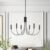ZJVAIVE Black Chandelier 6-Light Modern Iron Farmhouse Chandeliers for Dining Room Rustic Industrial Light Fixtures for Bedroom Living Room Kitchen Island