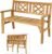 Giantex 4 Ft Foldable Outdoor Bench, Acacia Wood Outside Loveseat with Curved Backrest and Armrest, 705Lbs Weight Capacity, Garden Bench for Patio, Park, Porch, Balcony