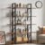 DWVO 5 Tier Bookshelf, 70.9″ H Tall Bookcase Industrial Book Shelf Vintage Storage Organizer, Free Standing Storage Shelving Unit for Living Room, Bedroom, Home Office, Rustic Brown