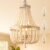 Qwoo Wood Beaded Chandelier, Boho Flush Mount Ceiling Light, Retro Wooden Bead Light Fixture for Nursery, Dining Living Room,Bedroom,Hallway,Farmhouse,Kitchen,Interior,Oak 12.6″