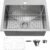 20″ x 16″ Drop in Kitchen Sink 304 Stainless Steel Single Bowl Topmount Kitchen Sink with Drain Kit and Bottom Grid, Brushed