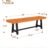 PHI VILLA Outdoor Acacia Wood Bench, 2 Pieces 63″ Patio Picnic Bench, Supports 550lbs, Classic Brown and Black