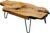Nalvyue Natural Wood Coffee Table, Live Edge Coffee Table for Living Room, Unique Desktop