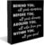 Graduation Quote Wood Box Sign Decor Desk Sign Positive Behind You All Your Memories Wooden Box Black Sign Rustic Home Shelf Wall Decoration Grad Gift (black)