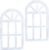 2-Pack Rustic Wood Arch Window Frame for Wall Decor 9×15.8 In