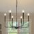 Modern Black Chandelier for Dining Room,Metal 6-Light Kitchen Light Fixtures,Farmhouse Candle Hanging Pendant Light for Living Room Entryway Foyer Bedroom (Bulbs Not Included)