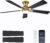 Ceiling Fans with Lights and Remote, 52 Inch Ceiling Fan with Light, Low Profile Reversible Gold Fandelier Ceiling Fan, Dimmable LED, Flush Mount, Quiet DC Motor, for Bedroom Kitchen