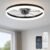 20” Ceiling Fan with Light, Upgraded Low Profile Fan, Flush Mount Ceiling Fan, 6 Speeds, Dimmable LED, App & Remote Control, Quiet DC Motor, for Bedroom, Living Room, F115 Black