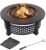 Fire Pit – 32-Inch Outdoor Fireplace with Spark Screen, Poker, and Cover – Wood-Burning Fire Pit for Yard, Patio, or Camping by Pure Garden (Bronze)