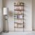 Pipe Industrial Shelves, Wall Mounted Wood Metal Ladder Rustic Bookshelf (Walnut Color, 6 Tier – 10″ D x 30″ W x 82.5″ H)
