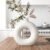 Cream White Donut Vase 9 Inch Hollow Ceramic Vase for Flowers Pampas Grass Home Decor, Modern Minimalist Boho Style Decorative Circle Vase for Living Room, Dining Tabletop, Office, Farmhouse