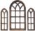 Set of 3 Farmhouse Wood Cathedrals Sunset Grove Rustic Brown Window Cathedral Arch Collection- Window Arches
