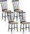 Giantex Windsor Dining Chairs Set of 4, Farmhouse Mid-Century Wooden Chairs w/Spindle Back and PE Rattan Seat, Modern Side Chairs for Kitchen, Dining Room, Restaurant, Black