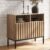 mopio Norwin Storage Cabinet, Sturdy Modern Rustic Industrial Buffet Sideboard, Fluted Accent Storage Cabinets, Credenza, Oak Wood TV Stand, Entertainment Center, Media Console, Living Room (Single)