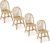 Safeplus 18″ Oak Dining Chairs Set of 4, Wood Windsor Chair with Spindle Back for Country Farmhouse Kitchen Island