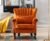 Kmax Orange Accent Chair Velvet Wingback Chair with Pillow Nail-Head Channel Tufted Oversized Club Chair for Living Room Bedroom Guest Room