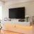 FurniNova 47” Floating TV Stand with 3 Doors,Modern Floating TV Console Cabinet with Storage,Plywood Floating TV Shelf, Wall Mount TV Stand with Cable Holes for up to 50” TVs, White