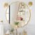 Gold Round Mirror for Wall Decorative 24 inch Modern Wavy Mirror Whit Wood Frame Circle Wall Mirror for Bathroom Bedroom Living Room Home House Office Entryway