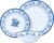 Melamine Dinnerware Sets 12 Pcs, Melamine Plates and Bowls,Party Plates and Bowls Sets, Camping Dishes Set for 4, Unbreakable, BPA Free, Dishwasher Safe （Blue water drop flower）