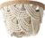 Csetuay White Boho Mini Chandelier， 2-Tier Wood Beaded Flush Mount Ceiling Light for Bedroom Hallway Entryway Closet Laundry Room Nursery Room 4-Lights
