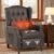 IPKIG Wingback Pushback Recliner Chair – Mid Century Recliner Armchair with Massage and Heat, Rivet Decoration, Button-Tufted Back, Solid Wood Legs for Living Room, Bedroom, Office(Brown)