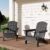GarveeLife Folding Adirondack Chairs Set of 2, HDPE Plastic Outdoor Chairs with Wood Texture – 380 LBS & Weather Resistant for Fire Pit, Deck, Patio, Pool, Backyard – Black