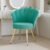 Velvet Accent Chair with Gold Metal Legs, Vanity Chair for Makeup Room, Upholstered Guest Chair for Living Room, Side-Chair for Bedroom, Cyan