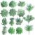 FEPITO 15 Pcs Artificial Succulent Plants Green Unpotted Faux Flower Succulents Mini Echeveria Picks Bulk Stems for Home Indoor Fairy Garden Decorations