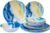12 Pcs Melamine Dinnerware Set – Indoor and Outdoor Durable Plastic Dishes Dishware，Melamine Dinner Plates and Bowls Sets Service for 4，Lightweight Unbreakable（Landscape Painting）