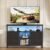 Sweetcrispy TV Stand Dresser for Bedroom 4 Drawers Entertainment Center with LED Lights and Power Outlets Media Console for 50 Inch TV Living Room Furniture with Open Shelf Adjustable Feet, Black