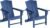 Yaheetech Folding Adirondack Chair Set of 2, HDPE Plastic Adirondack Chair with Cup/Mobile Phone Holder for Deck, Patio, Pool, Backyard, Weather Resistant, Wooden Texture, Easy Assembly Navy Blue