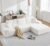 108″ L Shaped Boneless Couch with Right Chaise, Cloud Sectional Couches with Deep Seat, 3 seat modular Sofa Memory Foam Couch with Throw Pillows for Living Room, No Assembly Required, White
