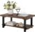 Alaterre Furniture Pomona Rustic Coffee Table with Storage Shelf – 42-Inch Industrial Modern Metal and Solid Wood Living Room Table – Easy Assembly Farmhouse Living Room Furniture (Rustic Natural)